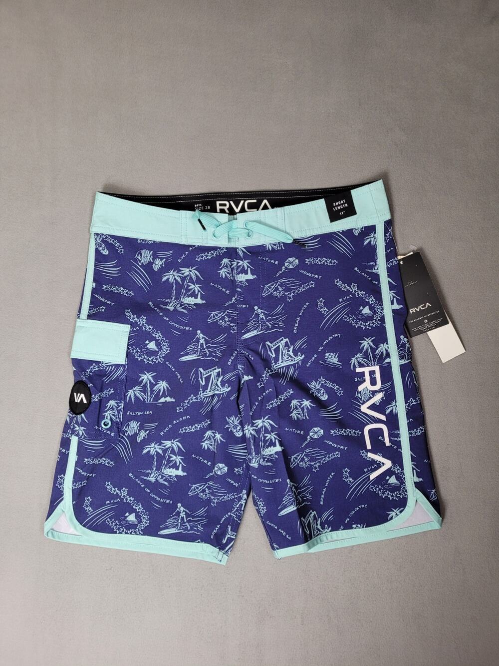 RVCA Eastern Boys 17 Inch Length Boardshorts Swim Trunks Boys Size 28